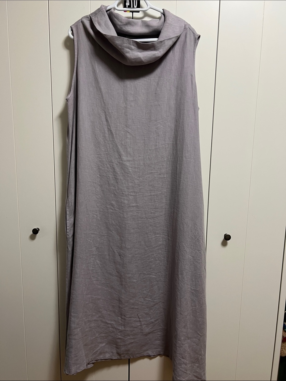 74) Bryn Walker Lavender  Linen Maxi Dress Oversized PTP 24”